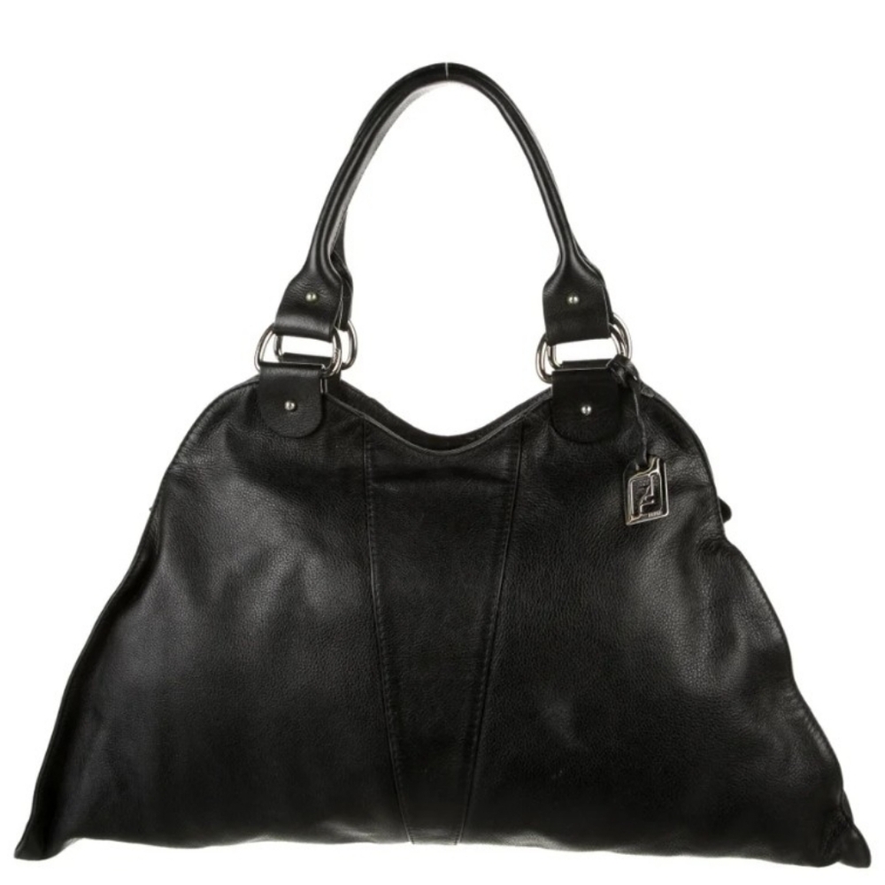 Fendi Vintage Black Leather Shoulder Bag